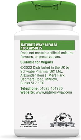 ALFALFA 100CAP LUZERNE NATURE'S WAY