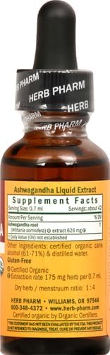 ASHWAGHANDA 30ML ORG HERB PHARM