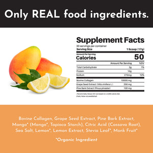 COLLAGEN 480G MANGO LEMONADE JUST INGREDIENTS