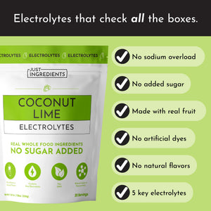 ELECTROLYTES 335G COCONUT LIME JUST INGREDIENTS