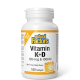 K+D 120 MCG/1000 IU 180 CAP NATURAL FACTORS