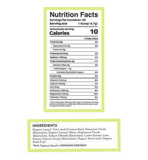 ELECTROLYTES 171G LEMON LIME JUST.INGREDIENTS