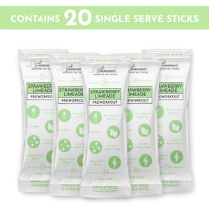 PRE-WORKOUT 20 INDIVIDUAL PACKETS JUST.INGREDIENTS STRAWBERRY LIMEADE