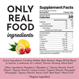 PRE-WORKOUT 540 GR RASPBERRY CAFFEINE JUSTIN INGREDIENTS