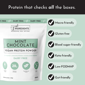 PROTEIN 1071 VEGAN MINT CHOCOLATE  JUST.  INGREDIENTS
