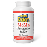 Natural Factors MSM & Glucosamine Sulfate  500 mg / 375 mg  180 Capsules