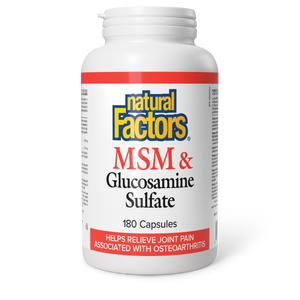 Natural Factors MSM & Glucosamine Sulfate  500 mg / 375 mg  180 Capsules