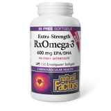 Natural Factors RxOmega-3  Extra Strength  600 mg  150 Enteripure® Softgels
