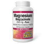 Natural Factors Magnesium Bisglycinate Pure  200 mg  250 Vegetarian Capsules