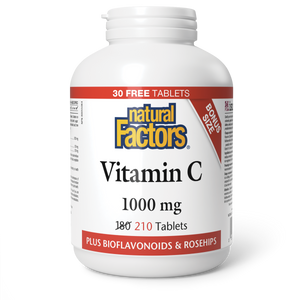 Natural Factors Vitamin C   plus Bioflavonoids & Rosehips   1000 mg  210 Tablets