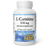 Natural Factors L-Carnitine   500 mg  60 Vegetarian Capsules