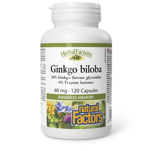 Natural Factors Ginkgo biloba  60 mg  120 Capsules