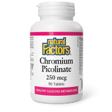 Natural Factors Chromium Picolinate  250 mcg  90 Tablets