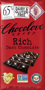 BAR CHOCOLOVE 90G DARK CHOCOLATE 65% COCOA