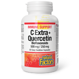 Natural Factors C Extra + Quercetin  Bioflavonoids   500 mg / 250 mg  60 Easy Swallow Capsules