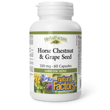 Natural Factors Horse Chestnut & Grape Seed  350 mg  60 Capsules