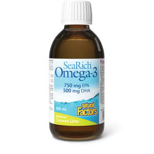 Natural Factors Omega-3  750 mg EPA/500 mg DHA  200 mL Liquid Coconut Lime