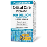 Natural Factors Critical Care Probiotic   100 Billion Live Probiotic Cultures  30 Vegetarian Capsules