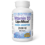 Natural Factors Vitamin D3 LipoMicel®  2000 IU  90 Softgels