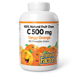 Natural Factors C 500 mg 100% Natural Fruit Chew  500 mg  180 Chewable Wafers Tangy Orange
