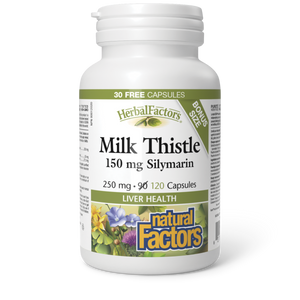 Natural Factors Milk Thistle 150 mg Silymarin  250 mg  120 Capsules
