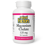 Natural Factors Magnesium Chelate  125 mg  90 Capsules