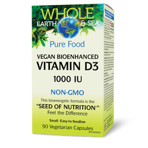 Whole Earth & Sea® Vegan Bioenhanced Vitamin D3  1000 IU  90 Vegetarian Capsules