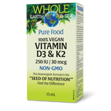 Whole Earth & Sea® 100% Vegan Vitamin D3 & K2 Pure Food  250 IU / 30 mcg  15 mL Liquid