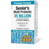 Natural Factors Senior's Multi Probiotic  35 billion active cells  30 Vegetarian Capsules