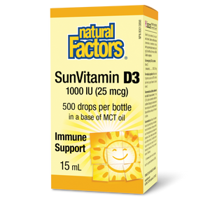 Natural Factors SunVitamin D3 Drops  1000 IU  15 mL Liquid