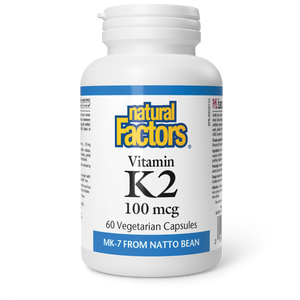 Natural Factors Vitamin K2  100 mcg  60 Vegetarian Capsules