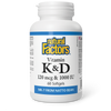Natural Factors Vitamin K+D  120 mcg / 1000 IU  60 Softgels