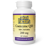 Natural Factors Coenzyme Q10  100% Natural   200 mg  60 Softgels