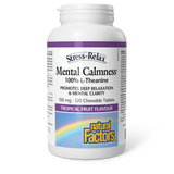 Natural Factors Mental Calmness  100 mg  120 Chewable Tablets Tropical fruit flavour