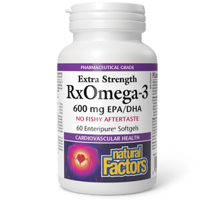 Natural Factors RxOmega-3  Extra Strength  600 mg  60 Enteripure® Softgels