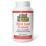Natural Factors MSM Joint Formula with Glucosamine & Chondroitin Sulfates     180 Capsules