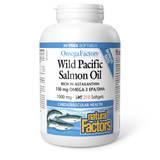 Natural Factors Wild Pacific Salmon Oil  RICH IN ASTAXANTHIN    1000 mg  210 Softgels