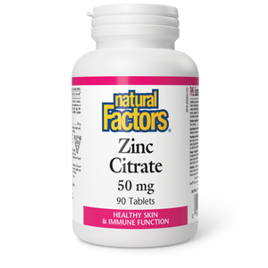 Natural Factors Zinc Citrate  50 mg  90 Tablets