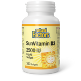 Natural Factors SunVitamin D3  2500 IU  360 Softgels