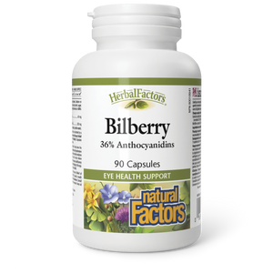 Natural Factors Bilberry  36% Anthocyanidins  90 Capsules
