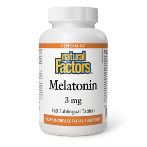 Natural Factors Melatonin   3 mg  180 Sublingual Tablets Peppermint