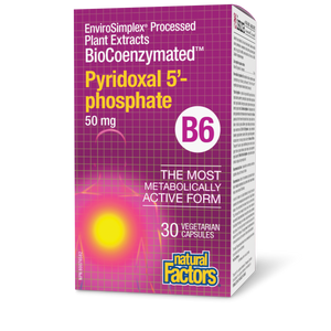 Natural Factors BioCoenzymated Pyridoxal 5’-phosphate • B6  50 mg  30 Vegetarian Capsules