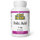 Natural Factors Folic Acid  1 mg  90 Tablets