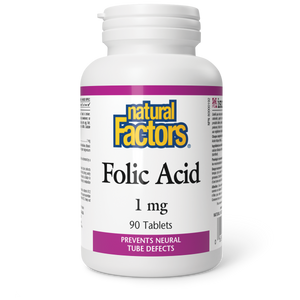 Natural Factors Folic Acid  1 mg  90 Tablets