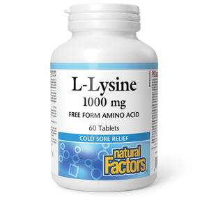 Natural Factors L-Lysine Free Form Amino Acid  1000 mg  60 Tablets