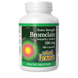 Natural Factors Bromelain Extra Strength  Pineapple Source   500 mg  180 Capsules