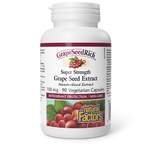 Natural Factors GrapeSeedRich®  Super Strength Grape Seed Extract  100 mg  90 Vegetarian Capsules