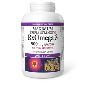 Natural Factors RxOmega-3  Maximum Triple Strength  900 mg  150 Enteripure® Softgels