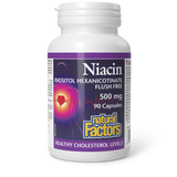 Natural Factors Niacin   Inositol Hexanicotinate Flush Free   500 mg  90 Capsules