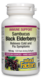 Natural Factors Black Elderberry  Standardized Extract   100 mg  120 Softgels